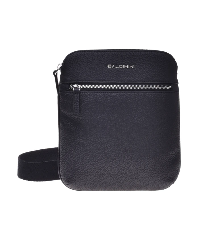 

Сумка через плечо из черной зернистой кожи. Baldinini, черный