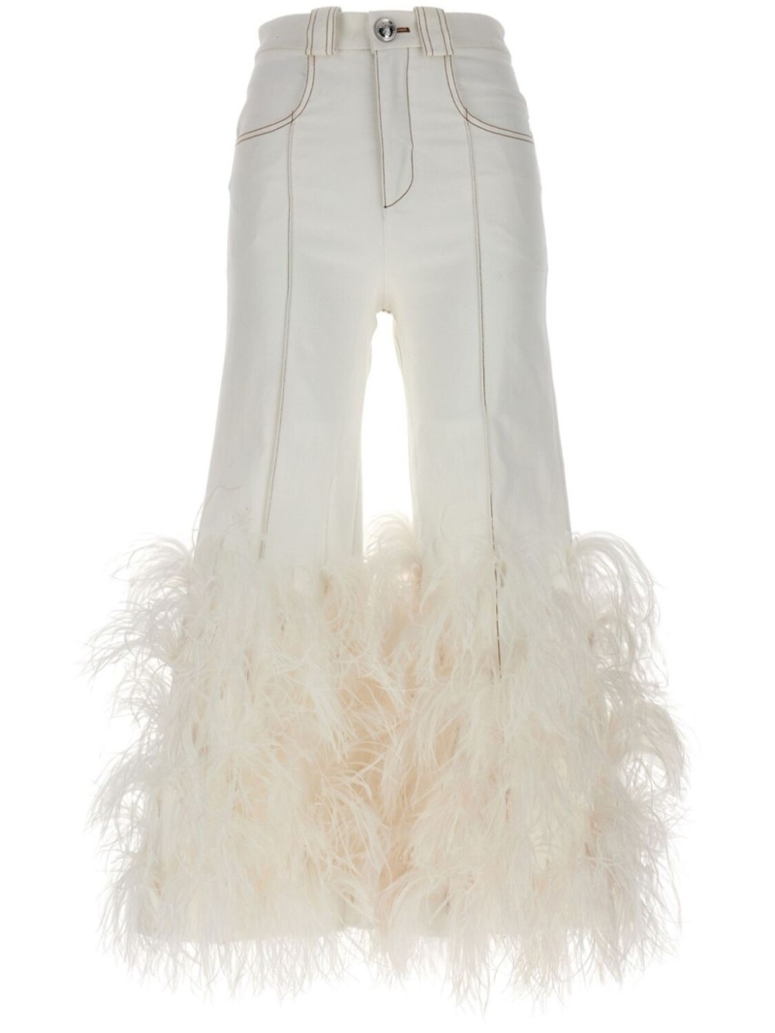 

Джинсы с перьями Giambattista Valli, белый