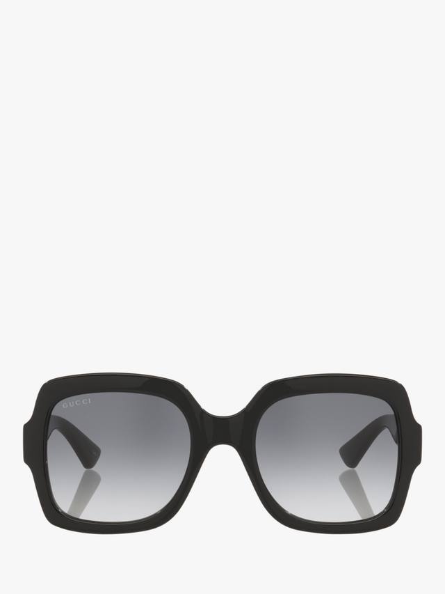 GC002057 женские прямоугольные солнцезащитные очки Gucci, Black/Grey — фото 2