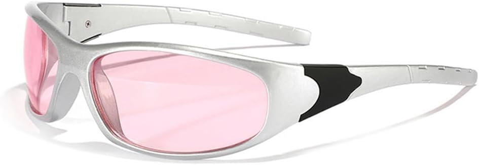 

Солнцезащитные очки «кошачий глаз» для женщин, защита от УФ-излучения UV400, панк-спортивные очки для вождения, мужские солнцезащитные очки синего и розового цвета HVTVTLA, Silver Pink