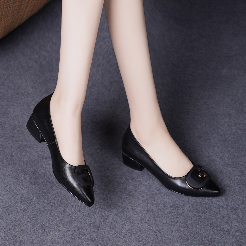 Devanro Женские туфли на платформе с массивным каблуком черные, цвет Black — фото 4