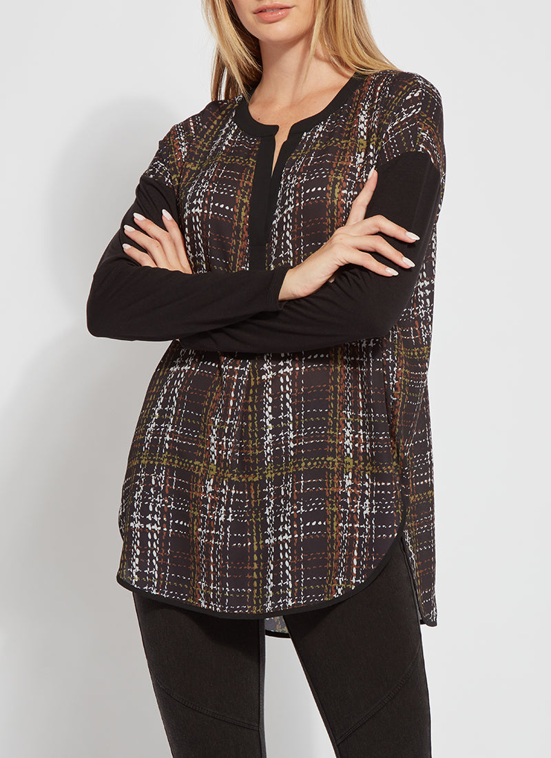 

Топ Эмили из смешанной техники Lyssé New York, цвет mineral plaid