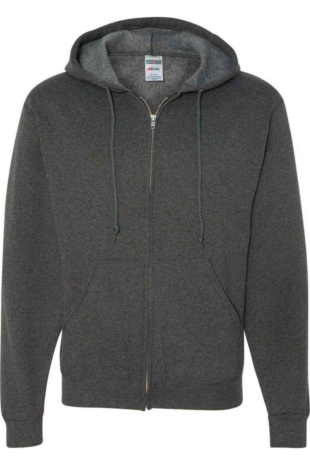 

Толстовка с капюшоном JERZEES NuBlend на молнии, цвет black heather