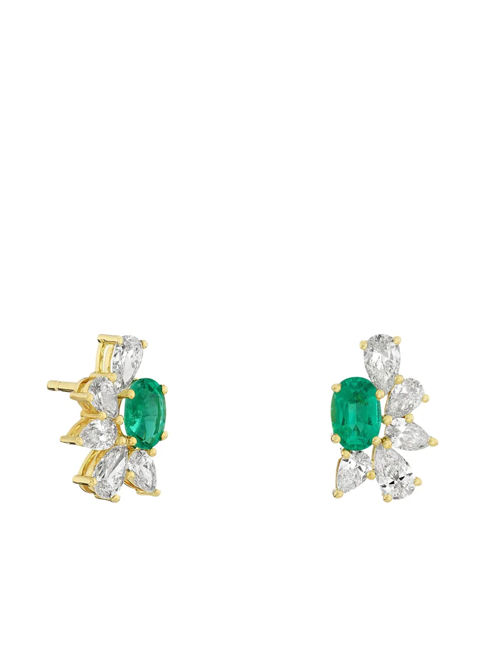 

Серьги Dew Drops из 18-каратного желтого золота с бриллиантами и изумрудами ROSEKEY, золотой