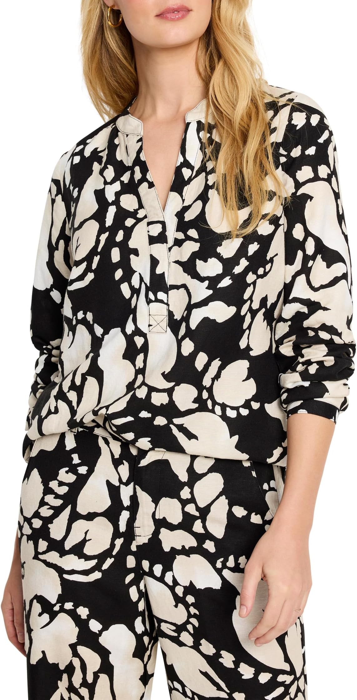 

Рубашка NIC+ZOE Evening Petal Woven Shirt, цвет Black Multi