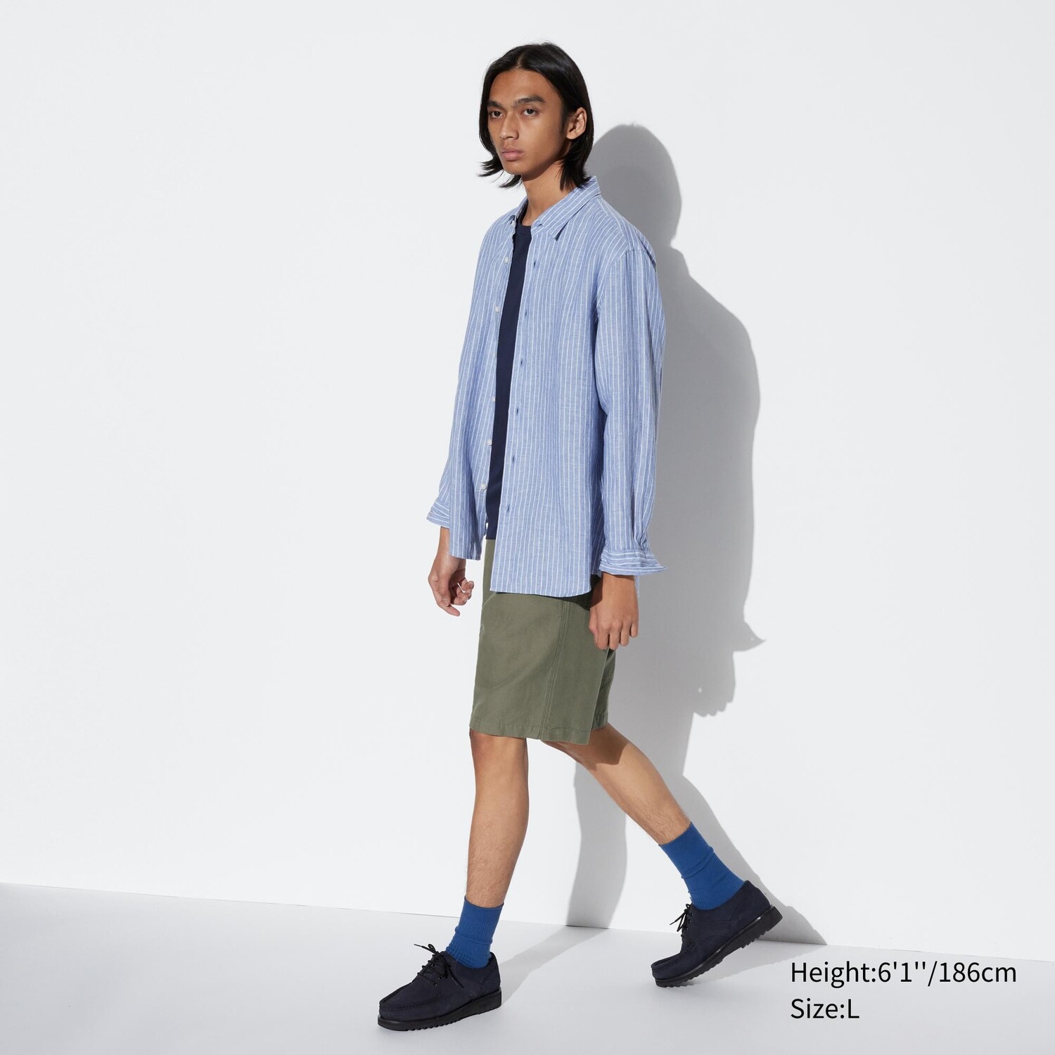 

Льняные шорты UNIQLO, оливково-зеленый