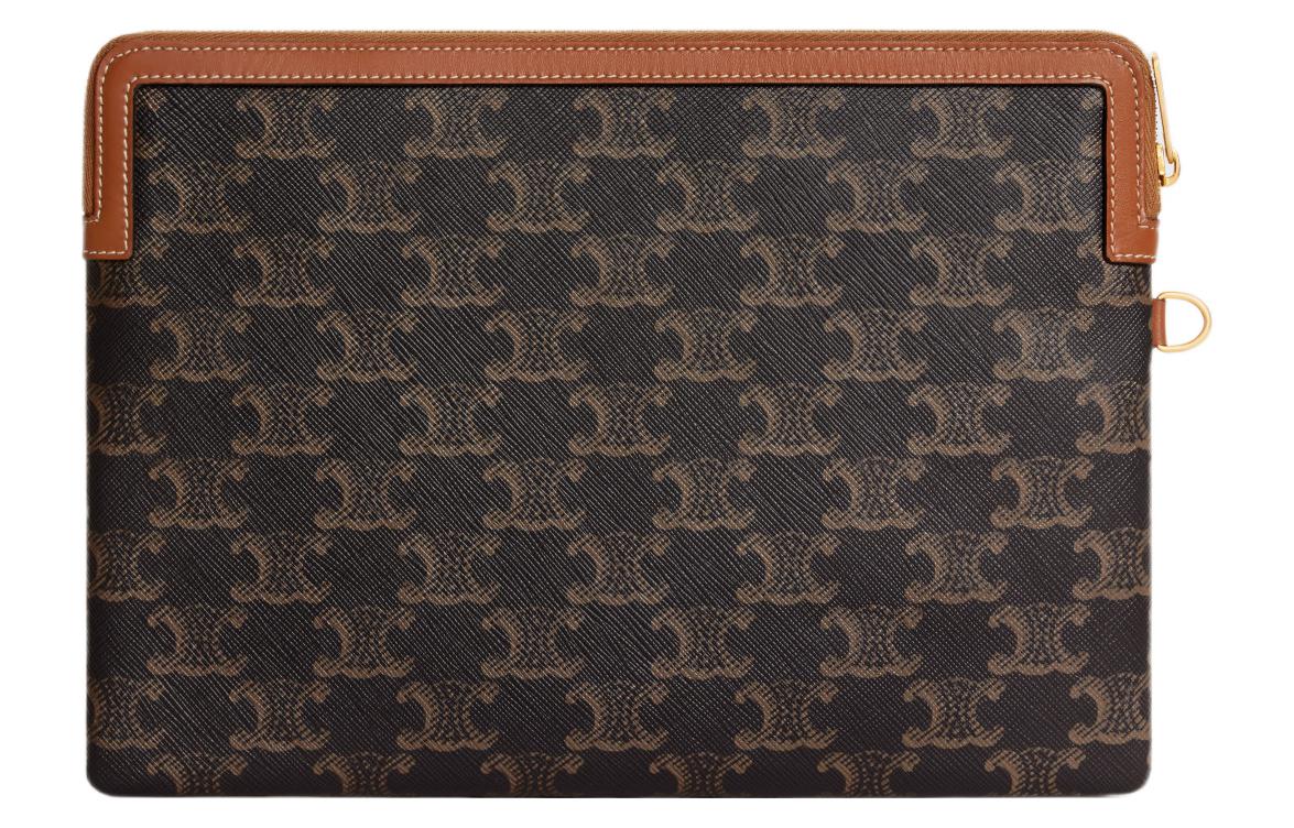 Клатч малый женский Triomphe из натуральной кожи Tawny CELINE, Set (Bag+Dust Bag) — фото 4