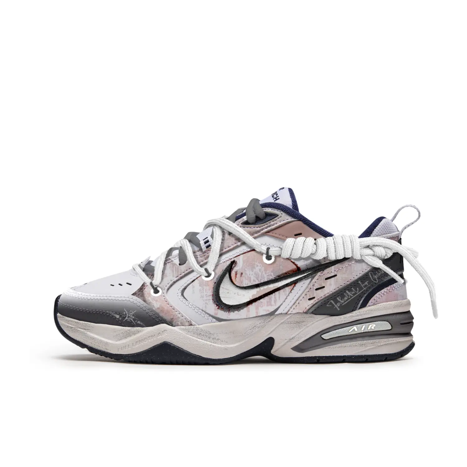 

Кроссовки Air Monarch 4 Chunky унисекс с низким верхом розового/серого цвета Nike, серый/розовый