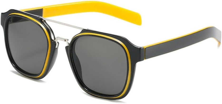 

Квадратные солнцезащитные очки 2027 для женщин, модные, в стиле стимпанк, с зеркальными линзами, винтажные, для мужчин и женщин, ретро, ​​черные, UV400 MTZJH, Black Yellow