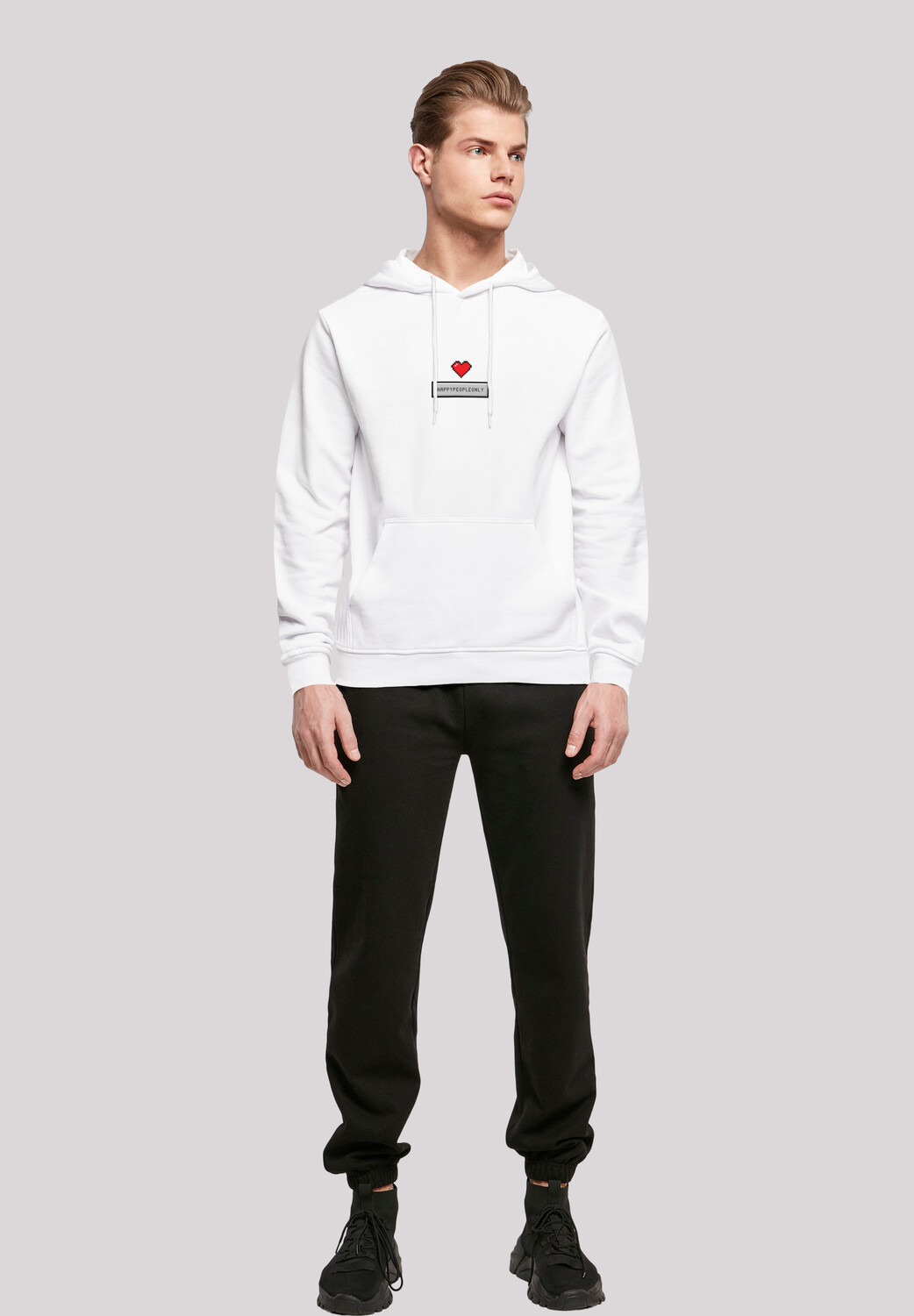 

Пуловер F4NT4STIC Basic Hoodie Pixel Herz Happy New Year Silvester, белый