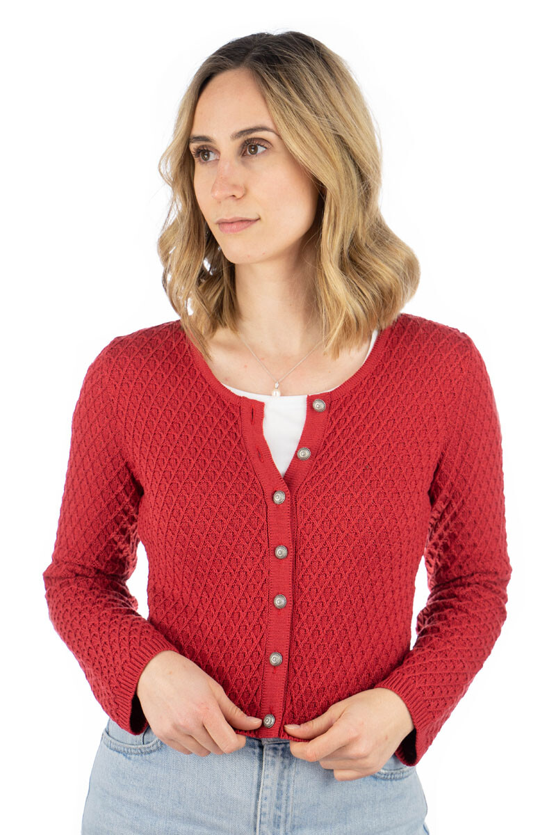 

Кардиган OS Trachten Strickjacke Quivun, цвет mittelrot