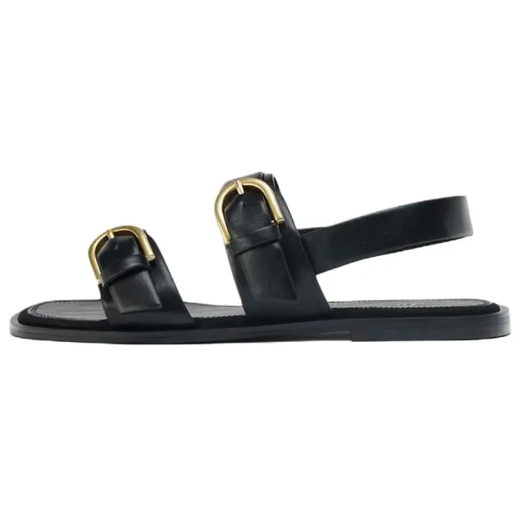 ZARA Сандалии с одним ремешком 2,5 см, женские, черные