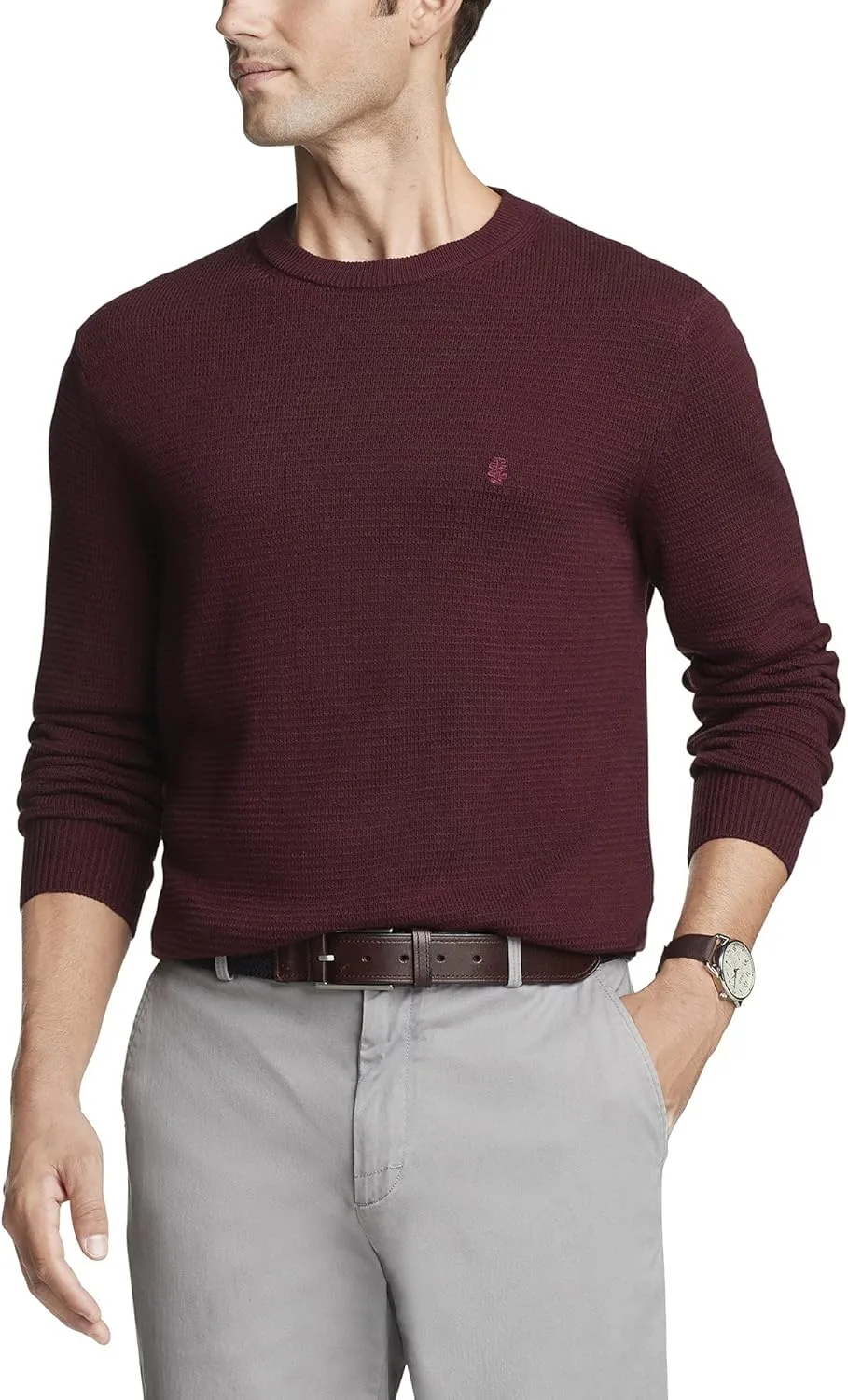 

IZOD мужской свитер с длинным рукавом и текстурой Ottoman