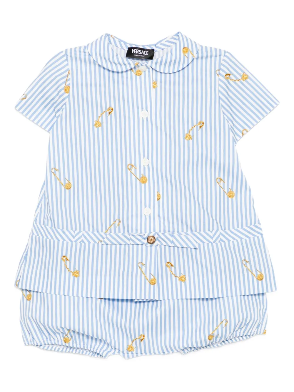 

Комплект из топа и шортов в тонкую полоску Versace Kids, белый