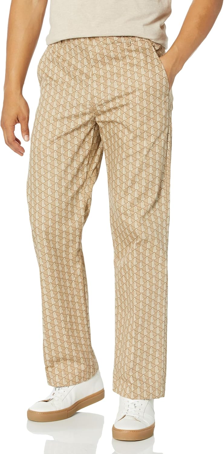 

Lacoste мужские прямые чинос с принтом, Cookie/Lion-Lapland