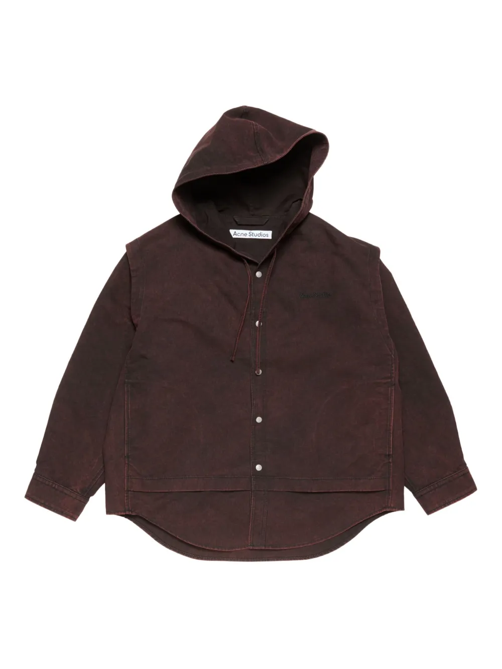 

Хлопковая куртка с капюшоном из органического хлопка Acne Studios, красный