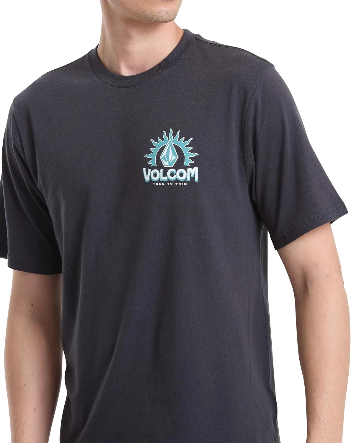 Мужская футболка с коротким рукавом Volcom, спортивная одежда для активного отдыха, Washed Black Heather — фото 2