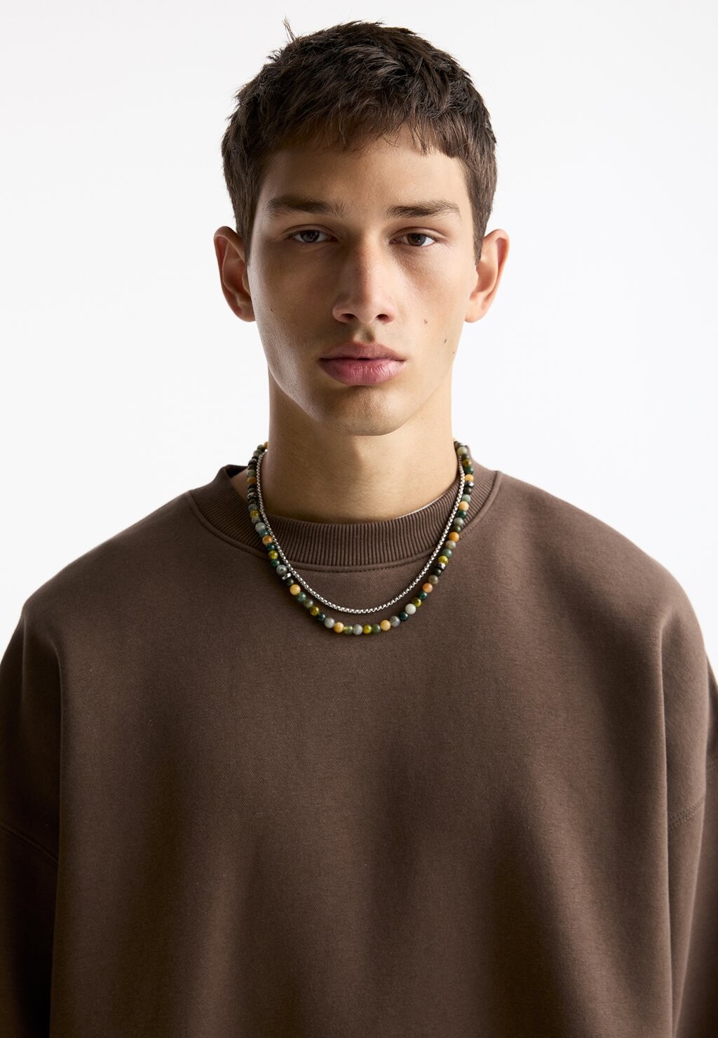 

Толстовка BOXY FIT PULL&BEAR, темно-коричневый