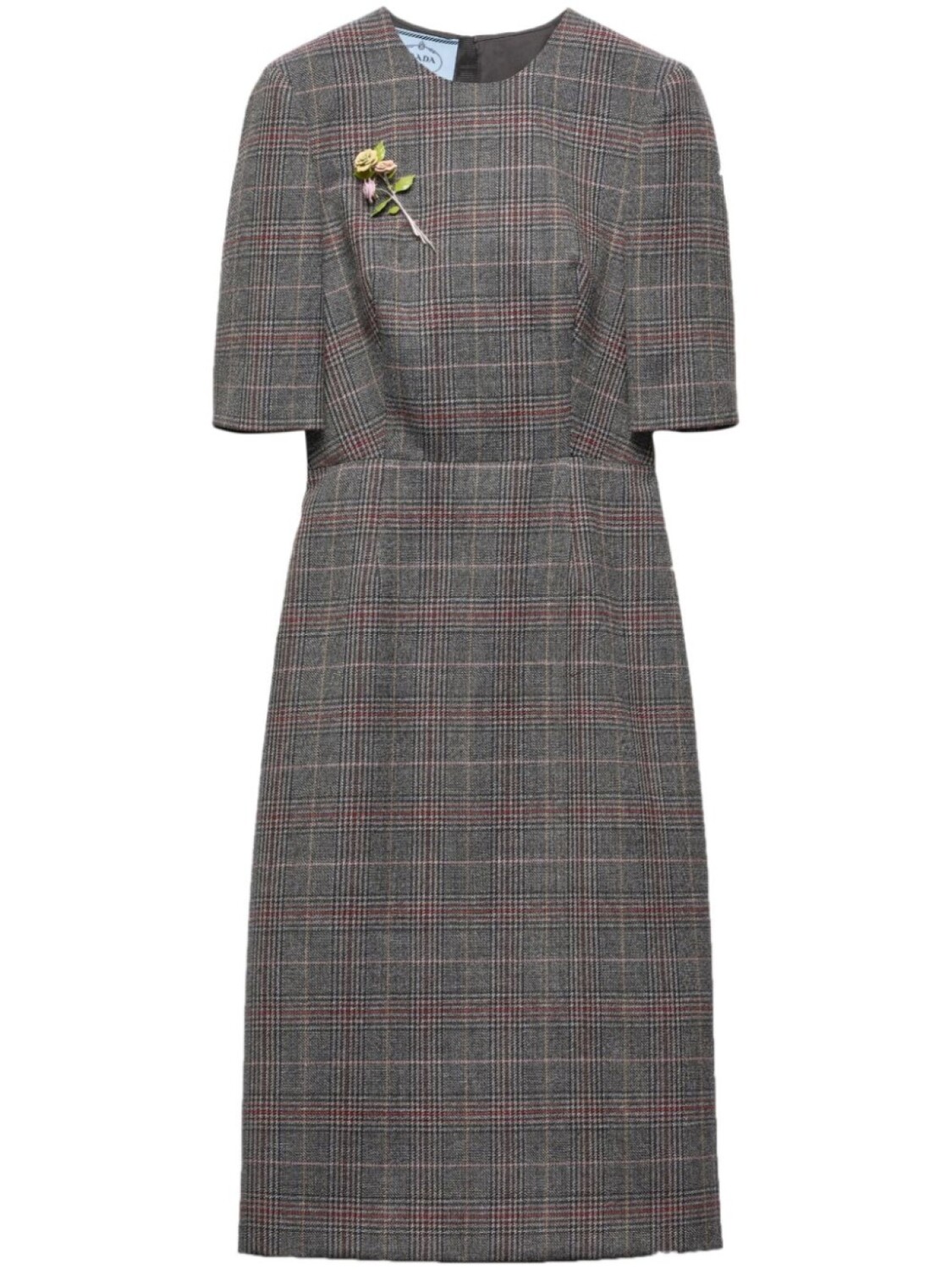 

Prada платье миди в стиле принца Уэльского, серый