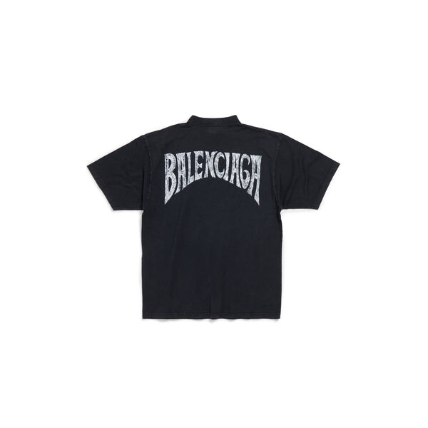 Футболка hand-drawn t-shirt medium fit 'black faded' Balenciaga, черный — фото 2