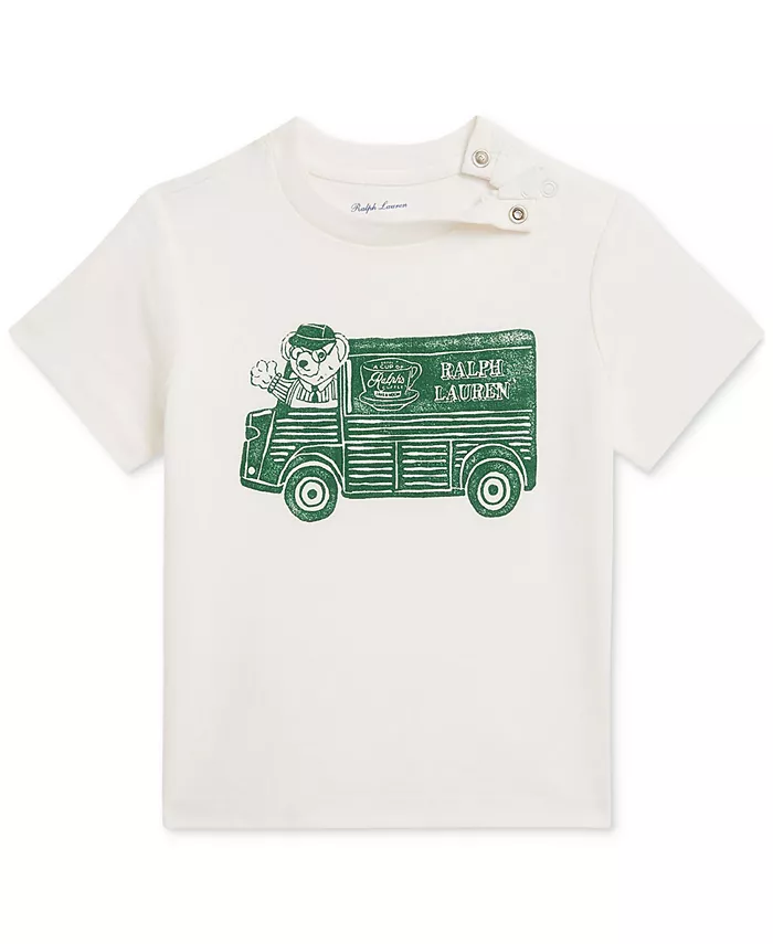 

Футболка из хлопкового джерси для мальчиков Polo Ralph Lauren, белый