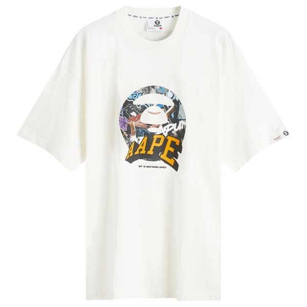 

Футболка с надписью «Скейтбордист» Aape Aape By A Bathing Ape, белый