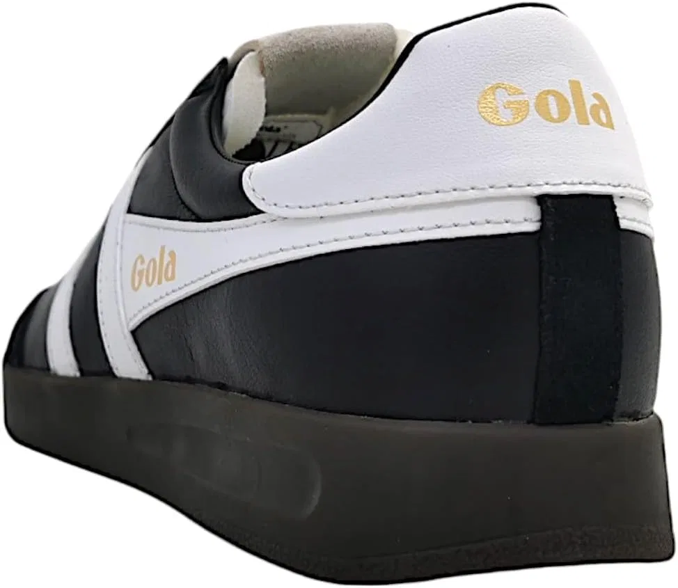 Мужские кожаные кроссовки Gola Cyclone, Black White Dark Gum — фото 4