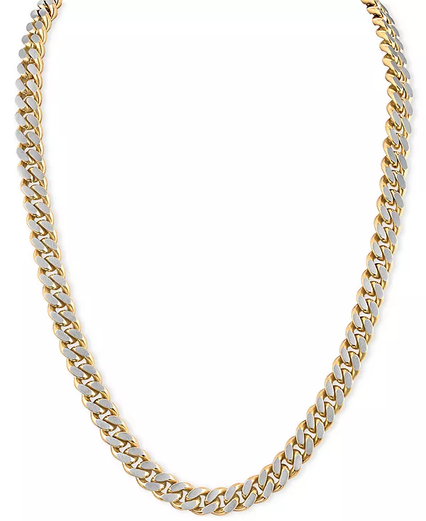 

Двухцветное классическое ожерелье из нержавеющей стали длиной 24 дюйма Bulova, two-tone