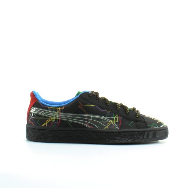 

Черные мужские кожаные кроссовки на шнуровке Basket x dee & ricky 361498 01 Puma, черный