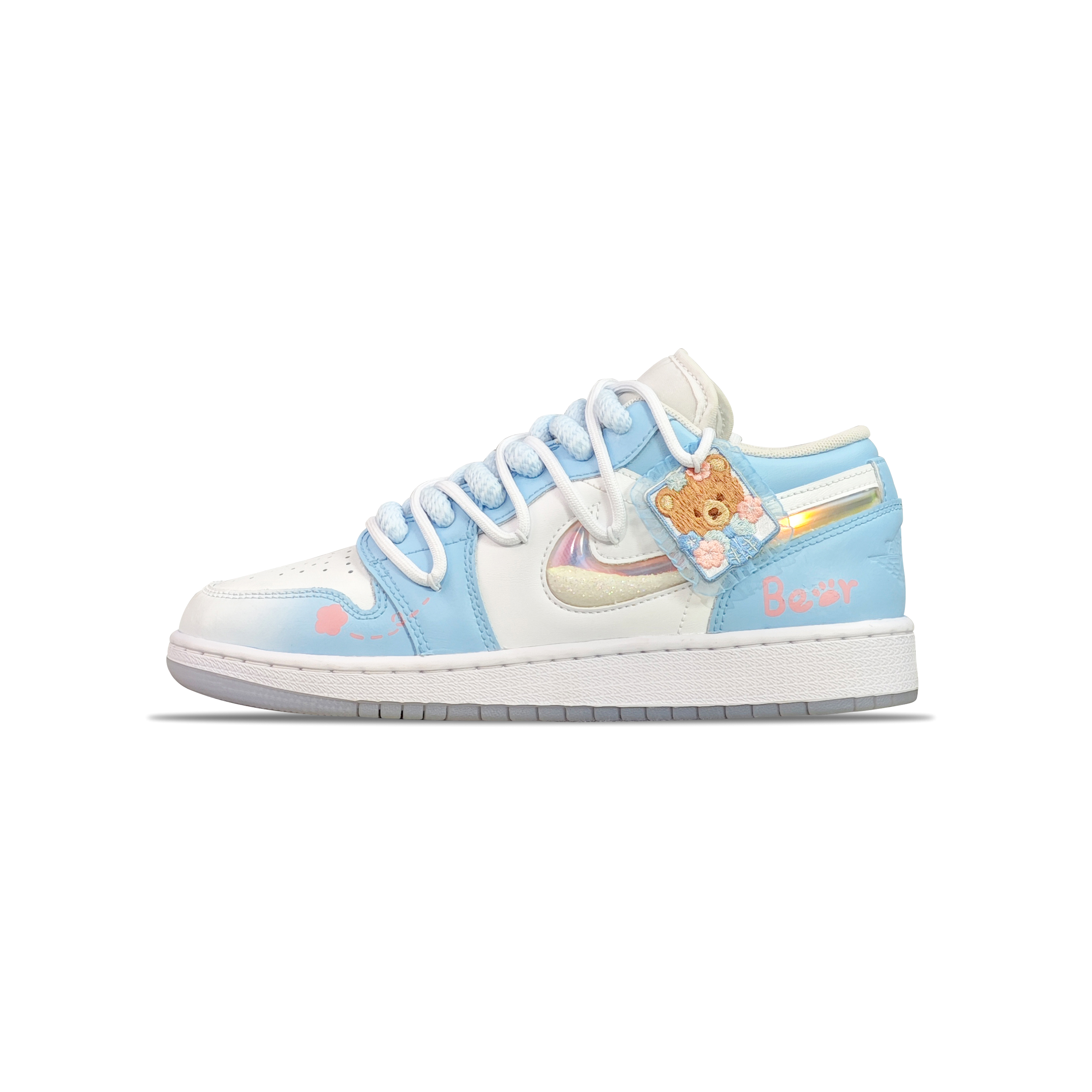 

Кроссовки Air Jordan 1 Vintage Basketball Shoes Women's Low-top Blue/White, голубой, Синий, Кроссовки Air Jordan 1 Vintage Basketball Shoes Women's Low-top Blue/White, голубой