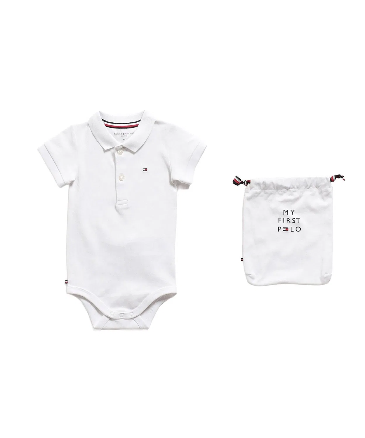 Боди-поло Tommy Hilfiger в подарочном пакете, белый