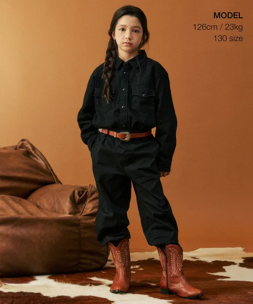 Детская джинсовая рубашка MUSINSA STANDARD KIDS чёрная — фото 2