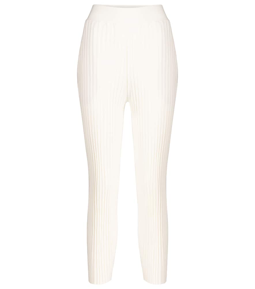 

Рифленые прямые брюки из шерстяной смеси Stella McCartney, Ivory 2