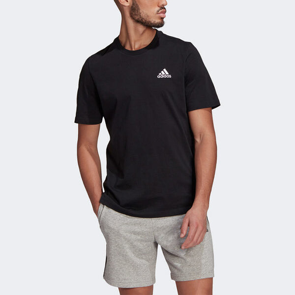Футболка m sl sj t logo sports круглый вырез короткий рукав Adidas, черный — фото 3