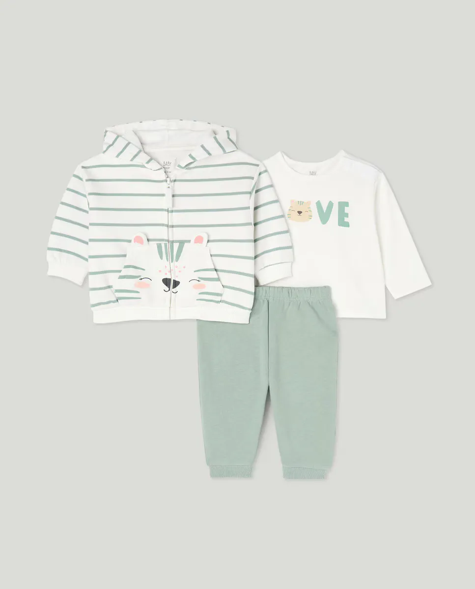 

Комплект из 3 предметов в полоску и позиционер для девочки Baby El Corte Inglés, мультиколор