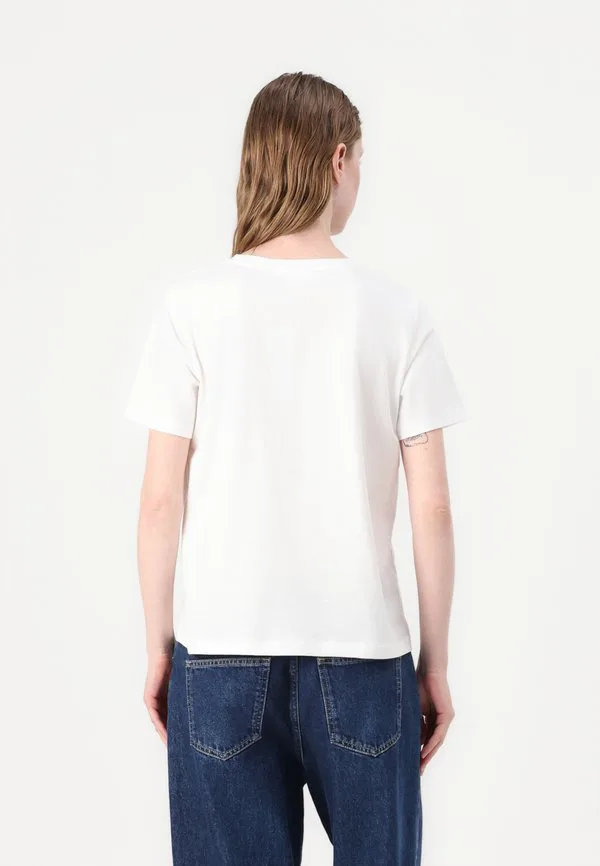 Гладкая футболка с круглым вырезом, базовая футболка Calvin Klein, Bright White — фото 3