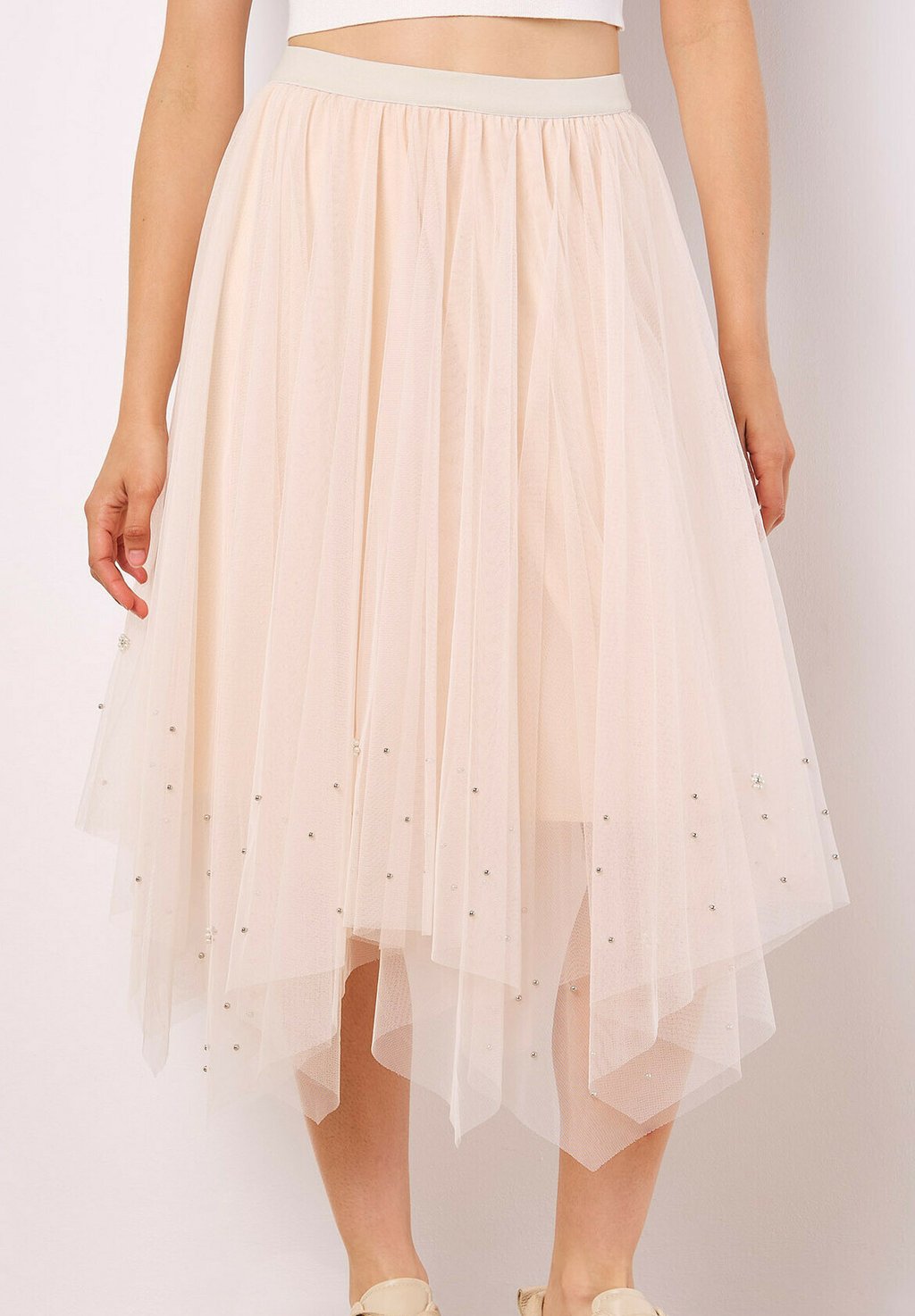 

Юбка А-силуэта PEARL EMBELLISHED MIDI - Pleated skirt Apricot, цвет Stone