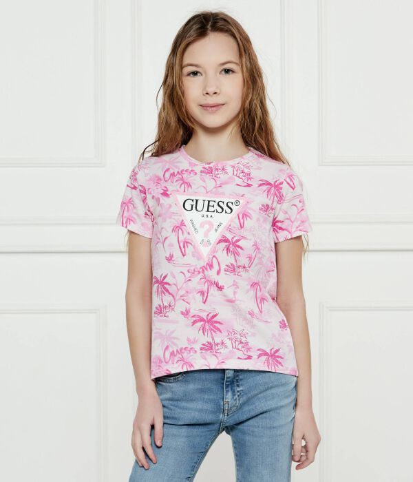 

Футболка Guess Regular Fit, розовый / белый