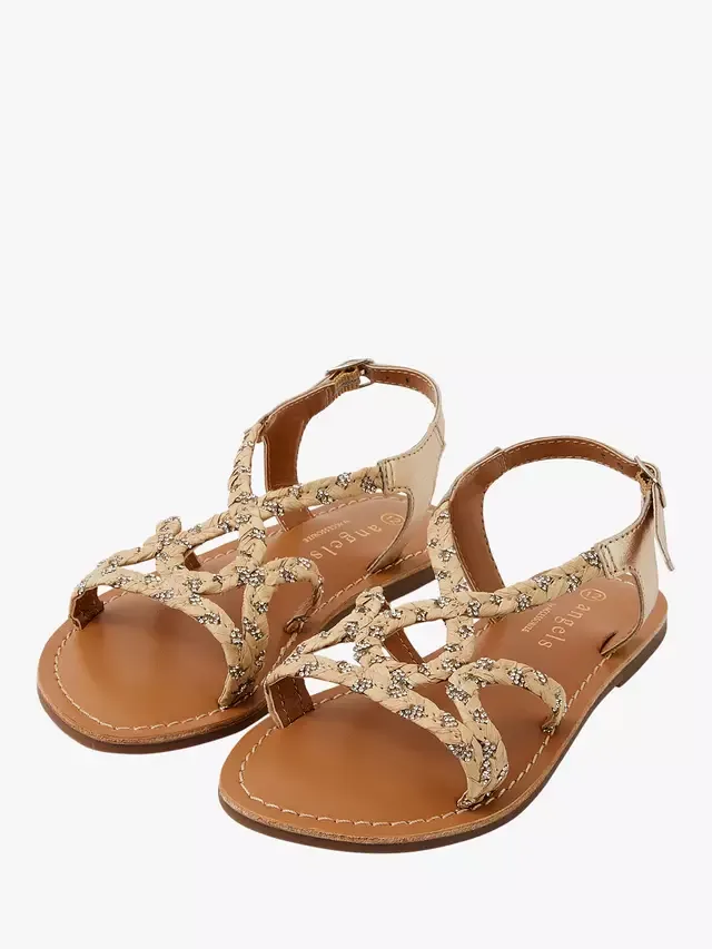 Детские сандалии с бриллиантами, нейтральный цвет Angels by Accessorize — фото 2