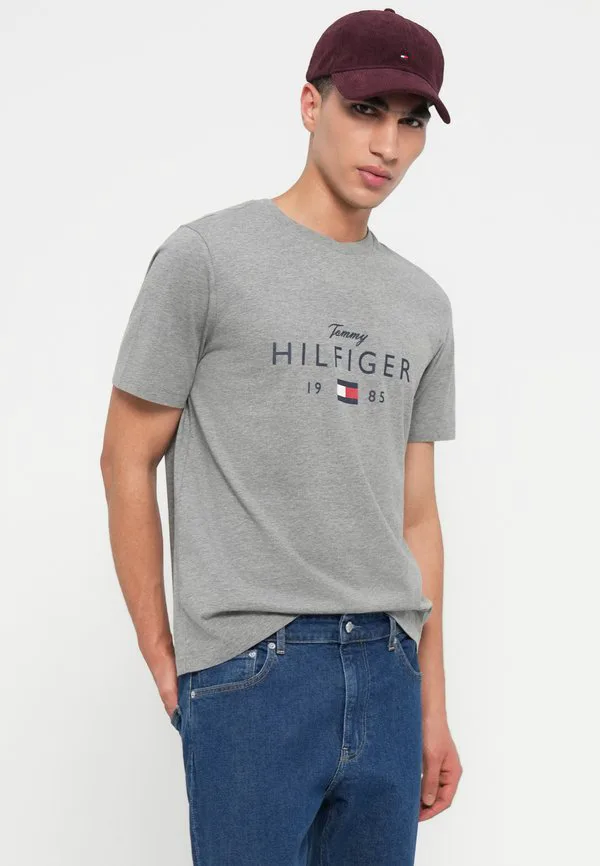 Футболка с графическим логотипом, круглый вырез, принт. Tommy Hilfiger, Medium Grey Heather — фото 4