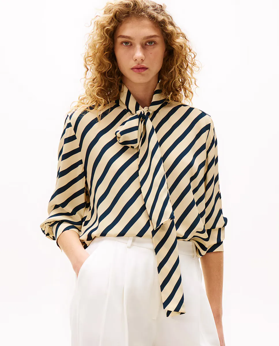 

TH X SRG Женская струящаяся блузка Tommy Hilfiger, синий