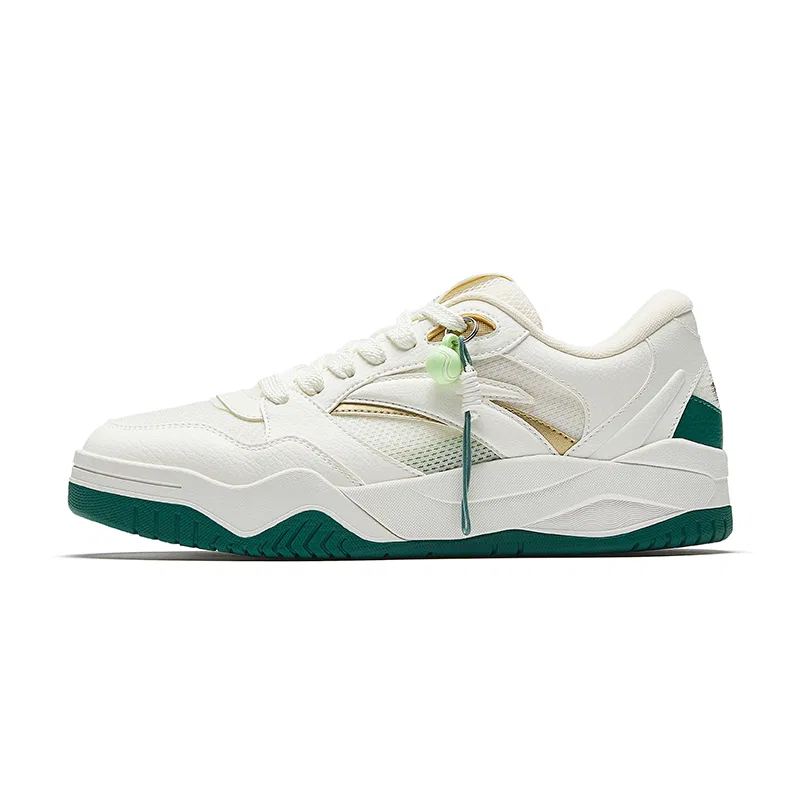 Кроссовки низкие для скейтбординга ANTA Ivory White/Metal Gold/Malachite Green