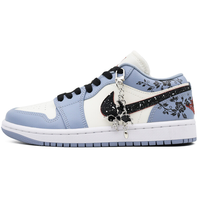 

Баскетбольные кроссовки Air 1 Vintage женские с низким верхом белого цвета Jordan, черный/синий