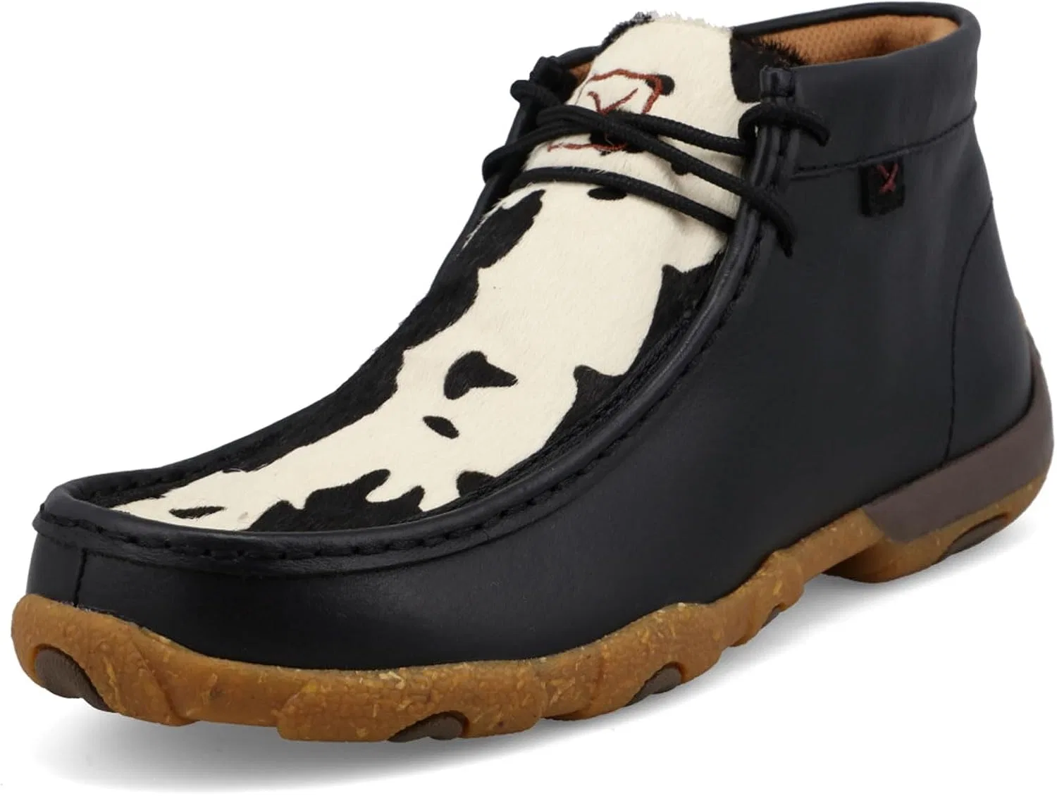Ботинки рабочие Chukka Driving Moc, Black & White Cowhide & Black Twisted X