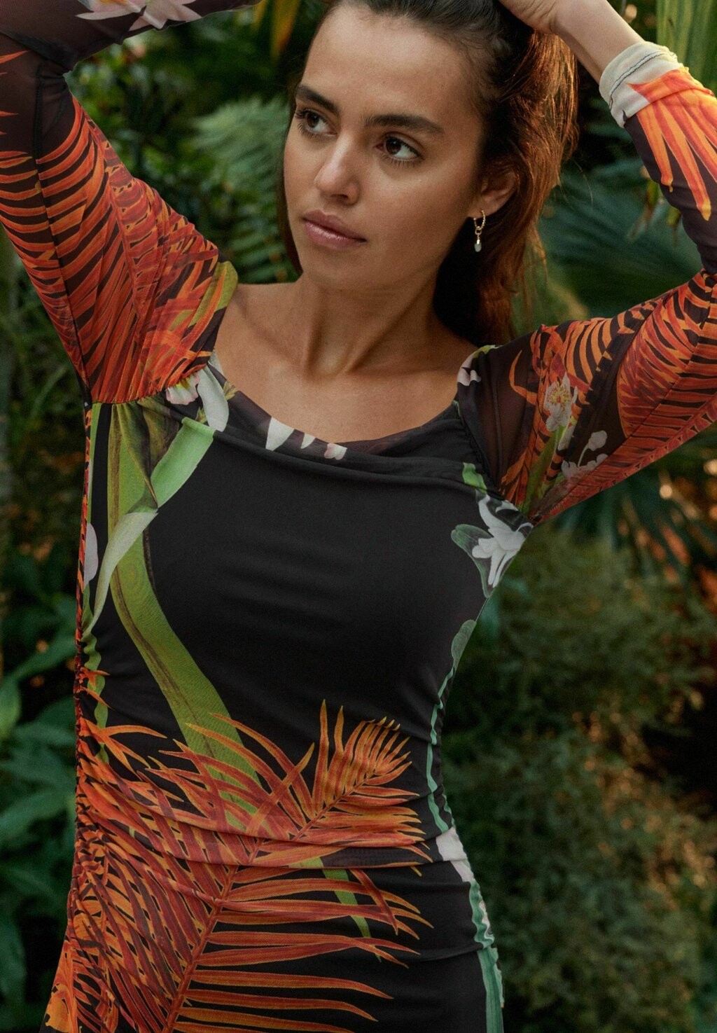 

Платье из джерси KEW COLLECTION SQUARE NECK LONG SLEEVE Next, оранжевый