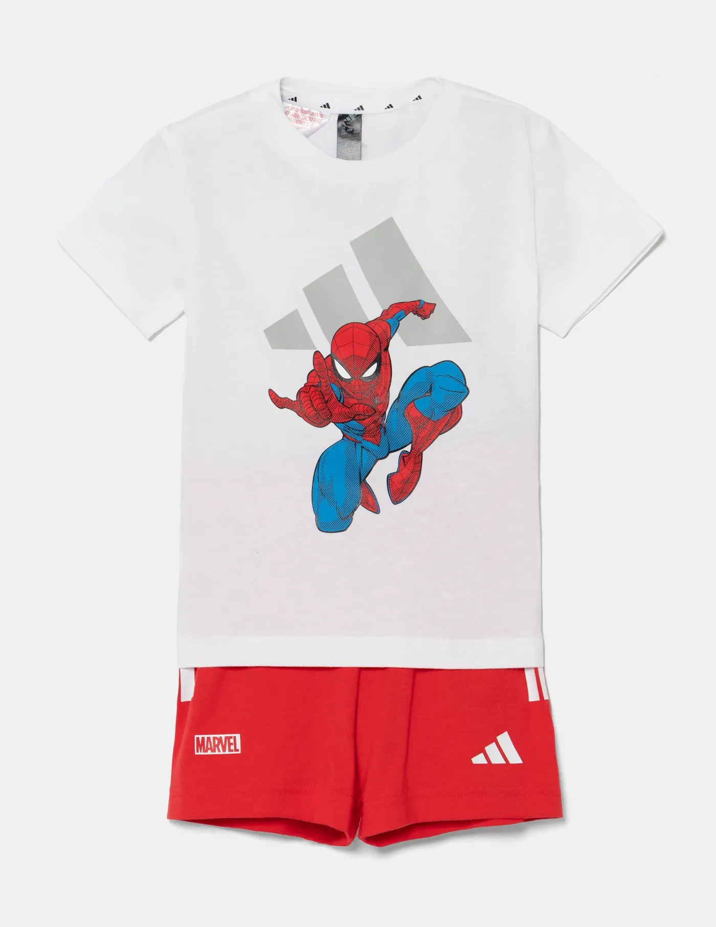 Хлопковый костюм для новорожденных MRVL adidas, красный — фото 2