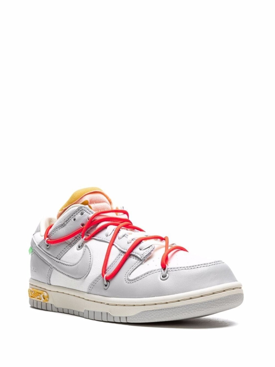 Кроссовки Nike х Off-White Dunk Low, белый/серый/красный — фото 2