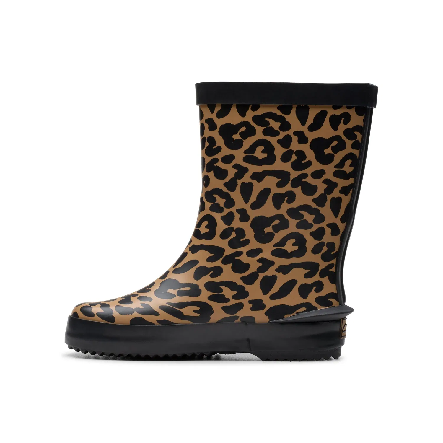 Детские сапоги-веллингтоны с леопардовым принтом Clarks, коричневый — фото 2