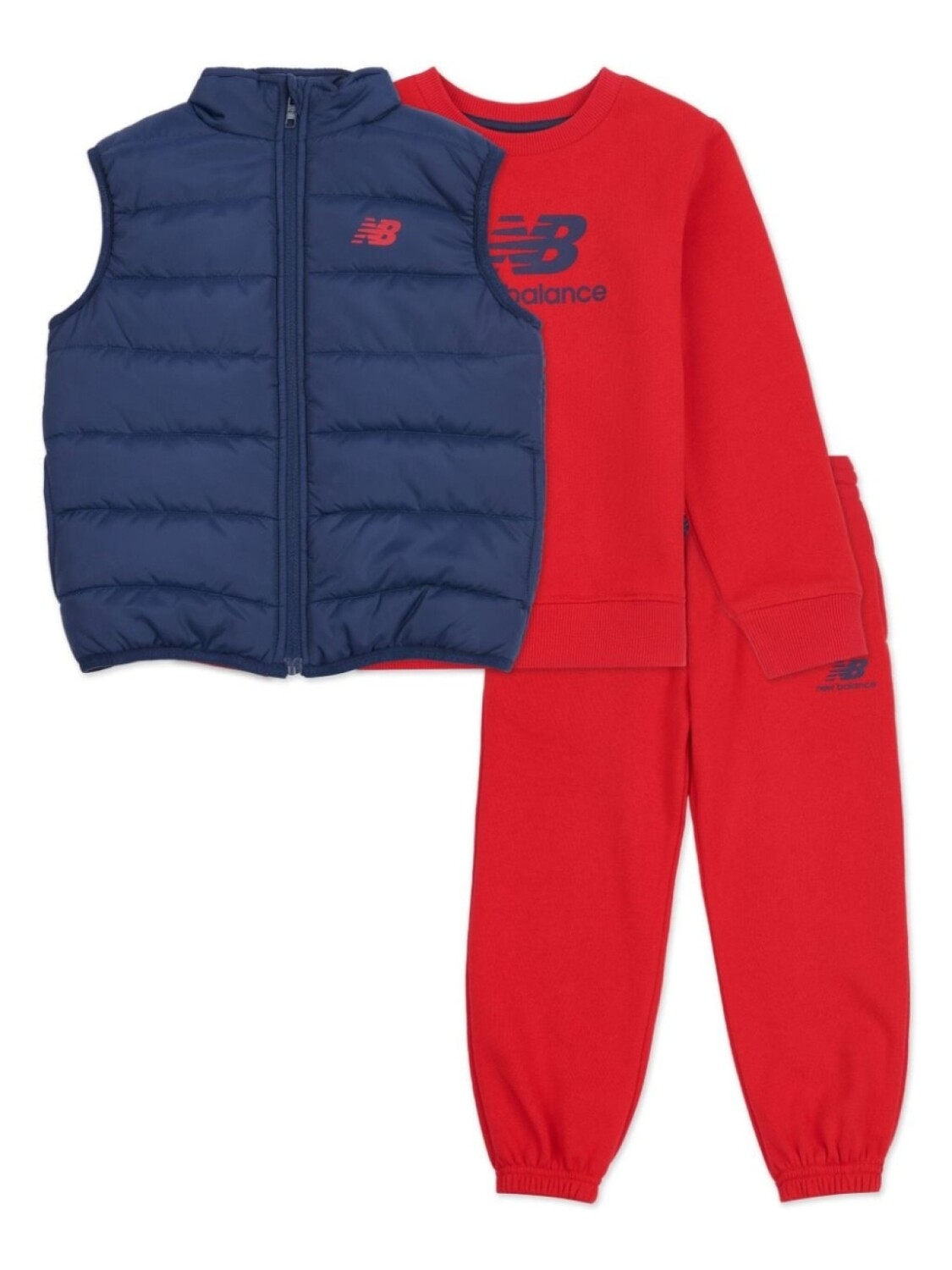 

New Balance Kids комплект для бега трусцой из трех предметов, красный