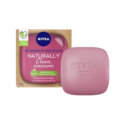 

Nivea Средство для снятия макияжа Naturally Clean Face 75 г - твердое средство для снятия макияжа с экстрактом черного чая - веганская формула